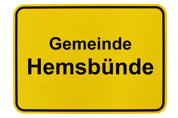 Illustration eines Ortsschildes der Gemeinde Hemsbünde in Niedersachsen