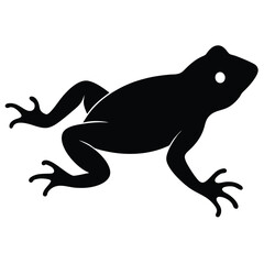 Amphibian silhouette line art vector illustration with a white background, Amphibian Silhouette Vector Perfect for Amphibian Wildlife Art and Design, frog icon silhouette on white background.
