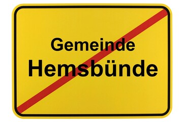 Illustration eines Ortsschildes der Gemeinde Hemsbünde in Niedersachsen
