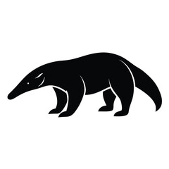 Fototapeta premium anteater line art silhouette vector illustration, Anteater cartoon vector silhouette, A anteater silhouette illustration on white background, vector illustration of a bear., anteater silhouette art.
