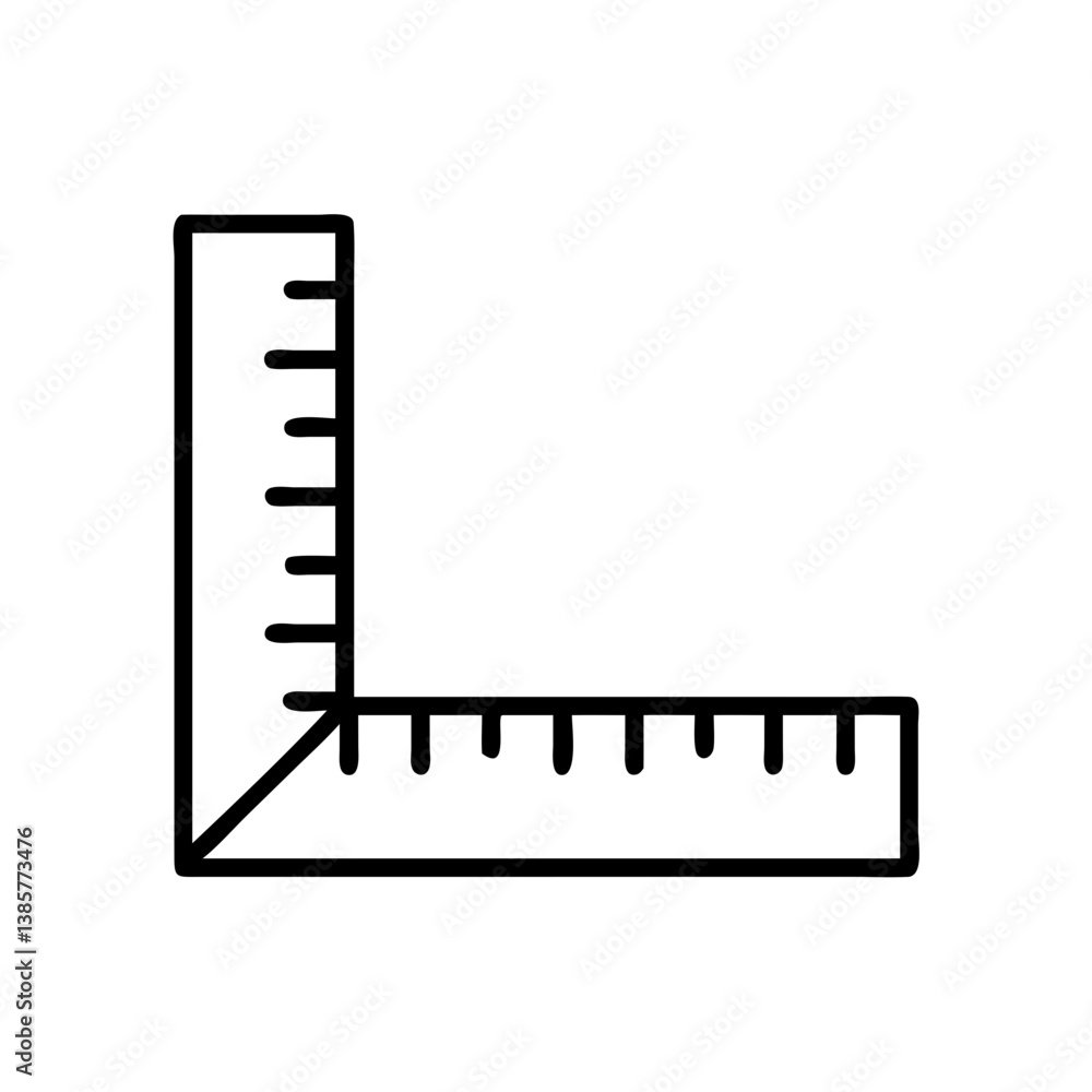 Poster angle ruler tool vector icon for geometry and technical drawing precise measurement and construction