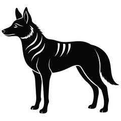 Aardwolf, Abstract Aardwolf Silhouette with Artistic Appeal - Aardwolf Vector - Aardwolf Illustration, Bold and Striking Aardwolf Silhouette for Stickers and Decals - Aardwolf Vector - Aardwolf vector