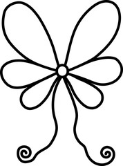 Abstract line drawing of a flower with swirled stems. in doodle line style
