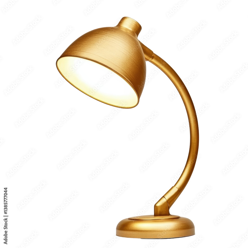 Poster stylish modern gold desk lamp illuminating workspace with elegant design and warm light for producti