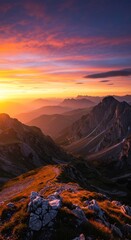 Naklejka premium Golden Hour Peaks