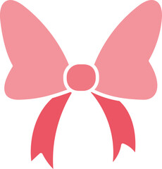 doodle bow Pink bow clipart design with a simple ribbon style. in flat color style