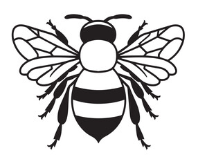 Cute cartoon bee insect with wings flying near a flower