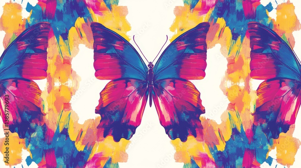 Aufkleber vibrant butterfly artwork digital creation colorful background abstract style close-up view nature i