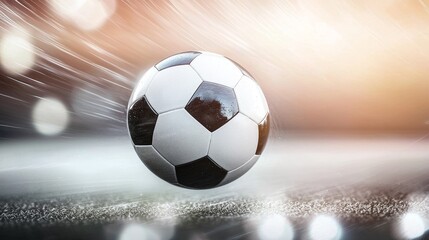 Naklejka premium Dynamic soccer ball in motion, capturing the excitement of sports.