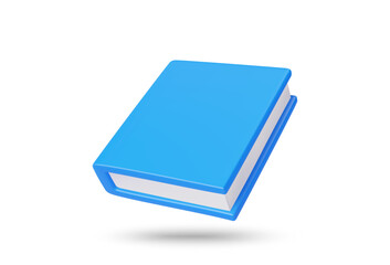 3D illustration vector render of blue book icon isolated on white background. Knowledge, learning or education concept. Education, reading, knowledge development or exam preparation.
