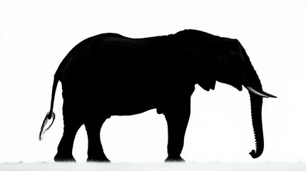 Fototapeta premium Majestic elephant silhouette open space animal photography minimalist style side view nature's grandeur