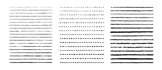 Set strike line. Black lines underline color isolated on white background. Patch hands pencil strips. Pen stripe brush strokes. Marker collection design. Grunge hand draw sketch. Vector illustration
