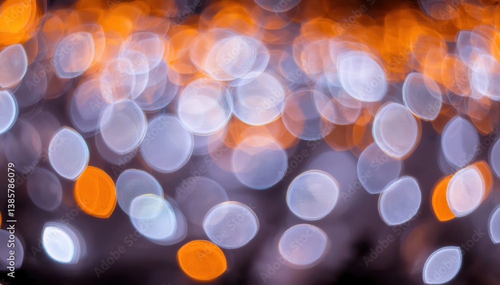 Aufkleber soft focus bokeh pattern of warm amber and cool white defocused lights ideal for festive backgrounds