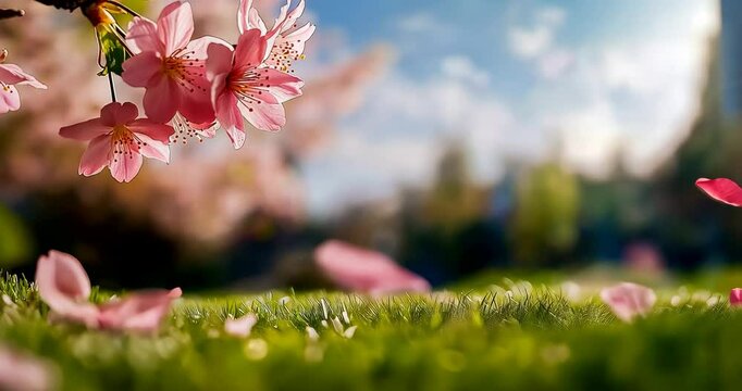 Petals Fall from Cherry Tree in Slow-Mo