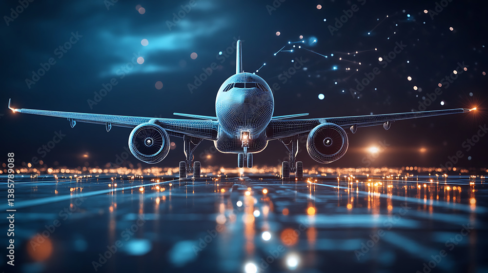 Aufkleber an ai powered system improving aviation safety by analyzing flight data, weather conditions, and mec