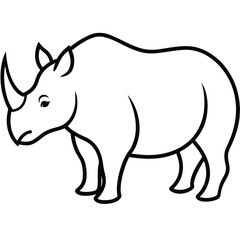 Fototapeta premium vector illustration of a rhinoceros
