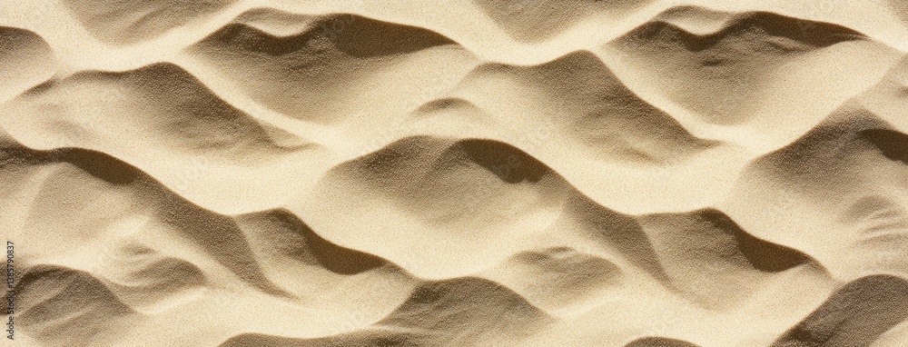 Poster undulating patterns of golden sand form a mesmerizing landscape in a serene desert setting during mi