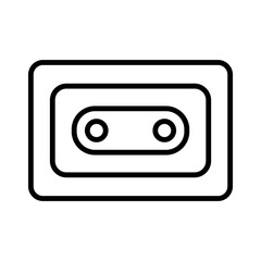 Fototapeta premium Illustration of a black audio cassette icon on a white background
