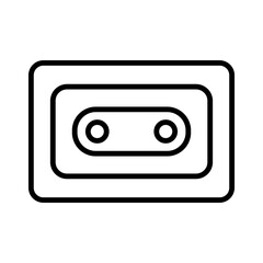 Obraz premium Illustration of a black audio cassette icon on a white background