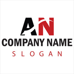 AN Letter Logo Design Vector Illustration, AN initial monogram with letter creative logo
