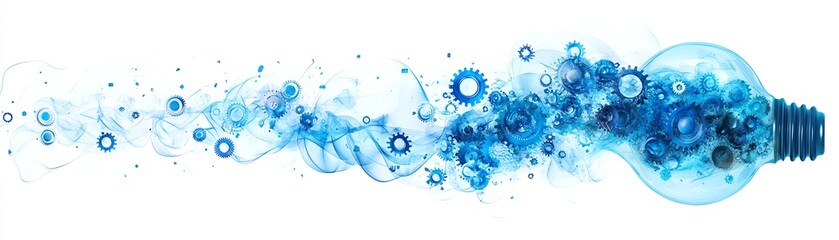 Abstract blue lightbulb idea concept