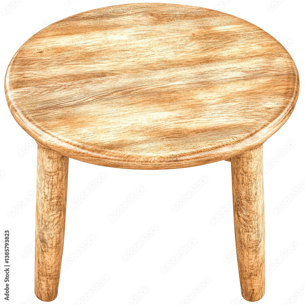 Poster charming round wooden table designed for dining or display with natural finish and warmth to enhance