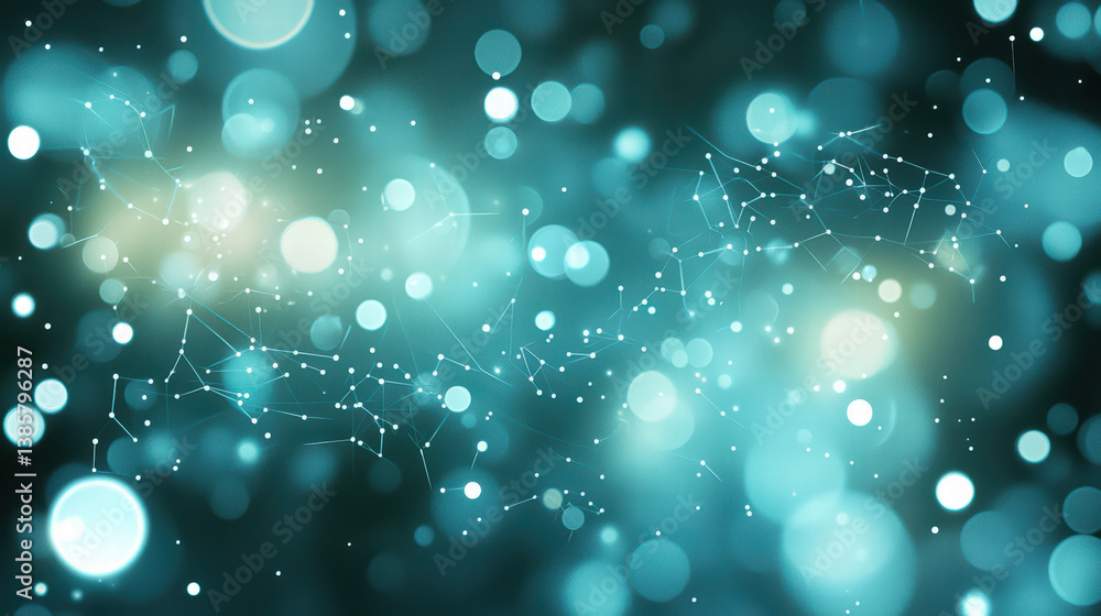 Poster abstract digital world: this image depicts a stunning representation of interconnected data points, 