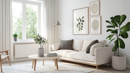 Cozy scandinavian living room design bright and airy space modern decor natural light minimalist concept