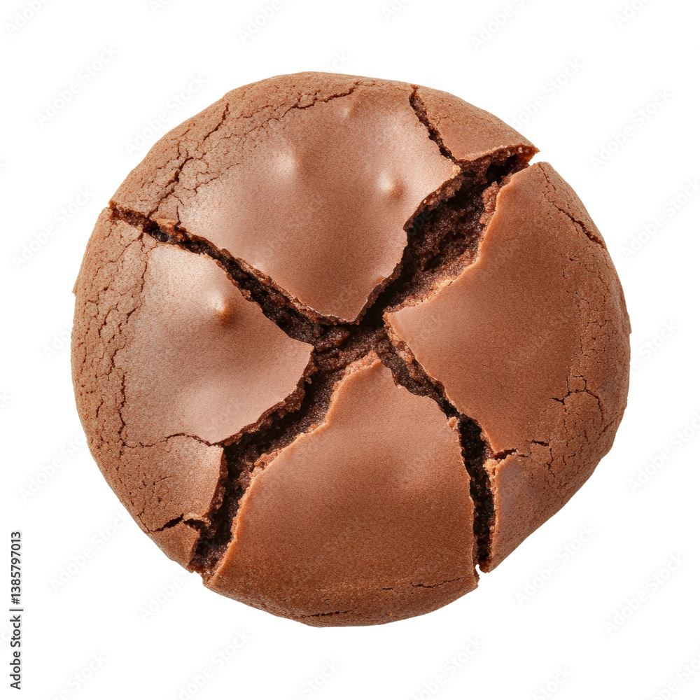 Poster rich chocolate cookie with a beautiful crack on its surface signifying freshness and deliciousness r