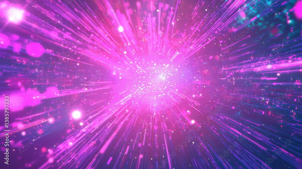 Poster cosmic energy burst: a mesmerizing display of cosmic energy exploding outwards, rendered with brilli