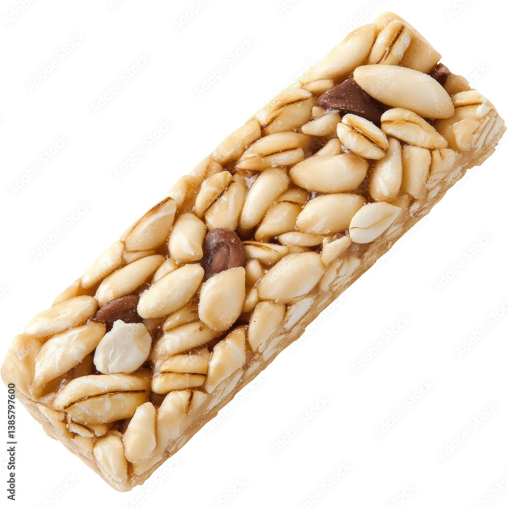 Poster nutritious bar of almonds displaying natural texture and flavor perfect for healthy snacking and cul
