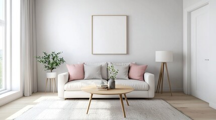 Cozy scandinavian living space with bright airy design modern interiors minimalist decor natural light