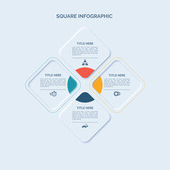 Neumorphism Square Infographic Design