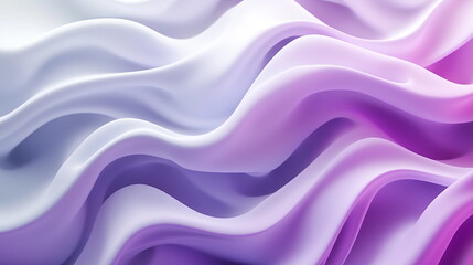 Obraz premium Abstract background with wavy purple and white shapes. Soft light, soft shadows. Horizontal banner for social media posts, presentations. Wallpaper. 