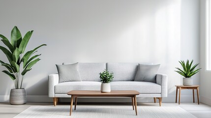 Modern living space with soft decor home interior cozy environment minimalist viewpoint serene concept