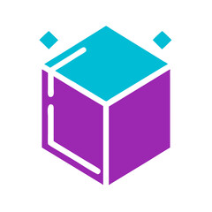 Colorful magic cube illustration with glowing lights  