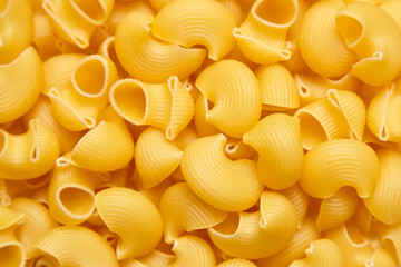 Dry Pipe Rigate Pasta Close-Up with Textured Curves Top view