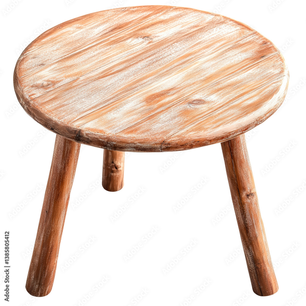 Poster classic wooden stool with simple design and natural finish perfect for any rustic or modern interior