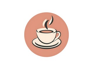 Fototapeta premium Minimalist coffee cup icon brewed bliss in flat design and contemporary aesthetics