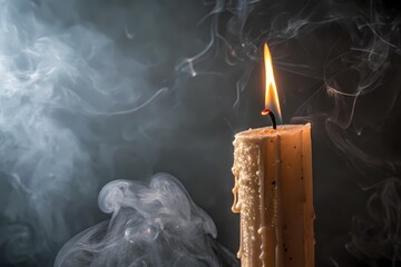 Burning candle on a dark background