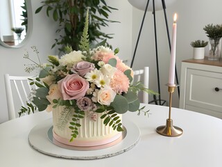 Birthday bouquet on a table