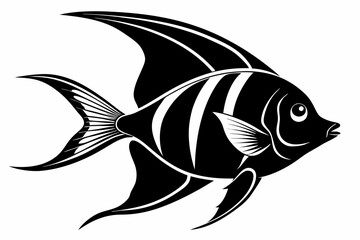 angelfish sihouette black vector