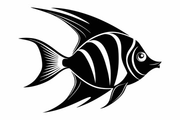 angelfish sihouette black vector