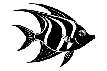 angelfish sihouette black vector