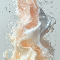Obraz premium Dynamic splash of colorful liquid in motion.