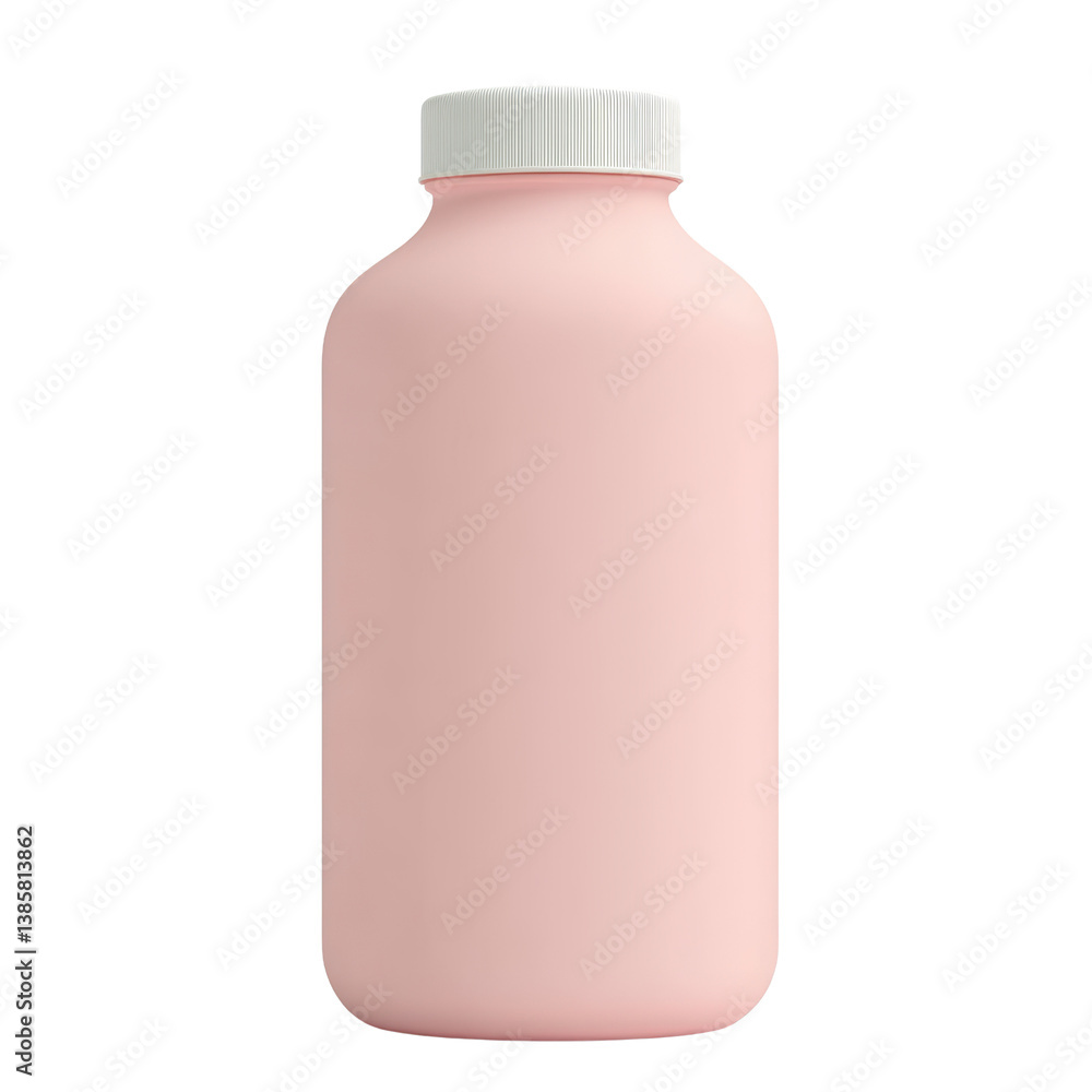 Poster striking pink bottle standing out against a neutral background highlighting its unique design and bo