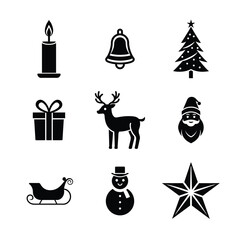 set of christmas icons vector illustration