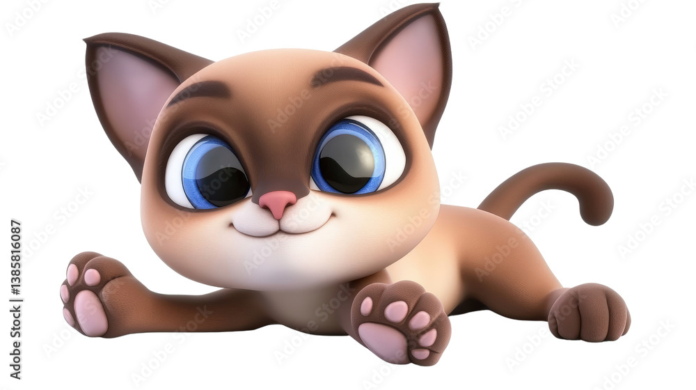 Poster adorable cat with big expressive eyes capturing the essence of playfulness and curiosity in a cozy e