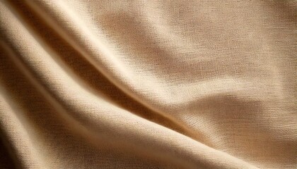 High-Resolution Linen Fabric Texture &ndash; Beige Tone, Macro Close-Up with Natural Wear