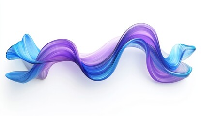 Abstract flowing ribbons, vibrant colors,  isolated on white background, suitable for graphic design